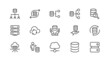 Linear icon set of server .