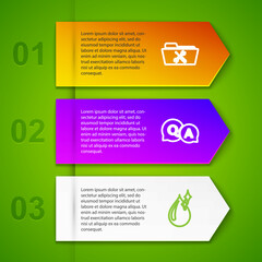 Wall Mural - Set line Folder service, Question and Answer, Clean water drop and Scooter. Business infographic template. Vector