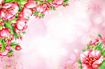 Wall Mural - floral, pink, bokeh background. abstract pink background. illustration.