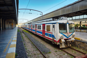 Sticker - Old electric train at the Haydarpaşa railway station. Istanbul, Turkey.