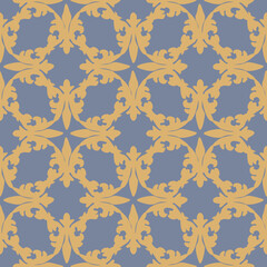 French fleur de lis royal lily seamless pattern. Farmhouse cottage background. Lilies lys flower flourish motif allover rustic damask.