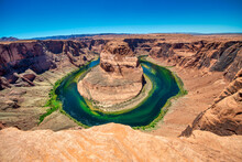Morning Colors Of Horseshoe Bend And Colorado River, Page - Arizona.