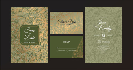 Poster - wedding invitation, line abstract background, luxury and gold texture.