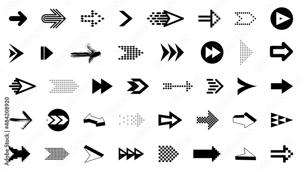 Arrows vector big set of different shapes styles and concepts, cursors ...