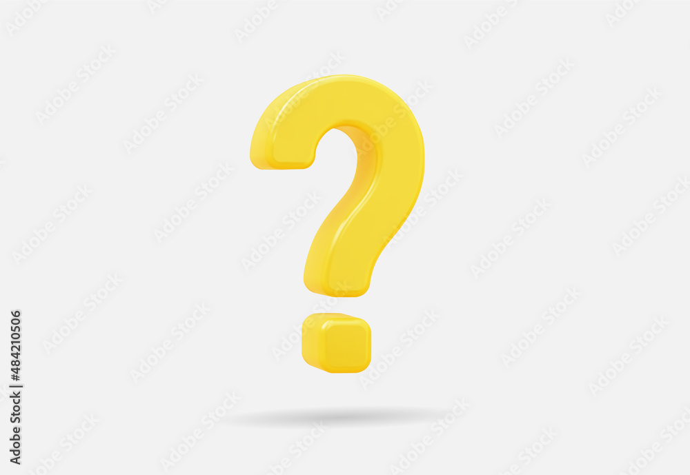 Realistic 3d Yellow question mark vector Illustration Stock Vector ...