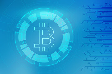 Poster - 2d rendering bitcoin sign concept
