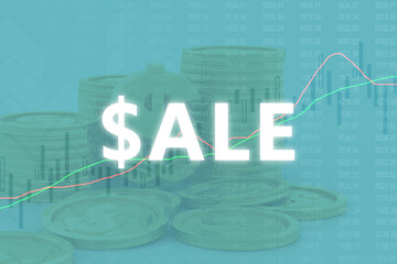 Poster - 2d illustration Sales in text
