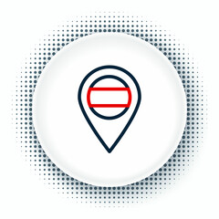 Sticker - Line Location Russia icon isolated on white background. Navigation, pointer, location, map, gps, direction, place, compass, search concept. Colorful outline concept. Vector