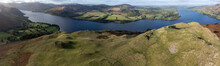Panoramic View Of Ullswater And Hallin Fell, Lake District National Park, UNESCO World Heritage Site, Cumbria, England