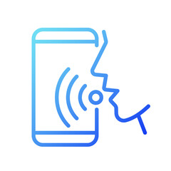 Poster - voice control gradient linear vector icon. audio command for application. internet of things. smart 