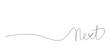 The word Next handwritten in a continuous line. Simple linear style vector illustration concept. 