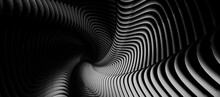 Abstract Background Lines Black Hole 3d Illustration.