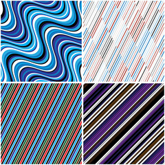 Fototapete - 4 different vector patterns in the same package(eps). One pattern is paid and 3 are free (white dividing lines)