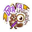 Funny beaver inspector kids shirt quote lettering