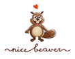 Nice beaver love funny character lettering