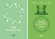 green postcards for saint patrick day - vector greeting cards with clover