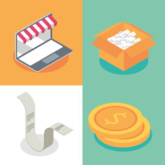 Sticker - online shopping icons