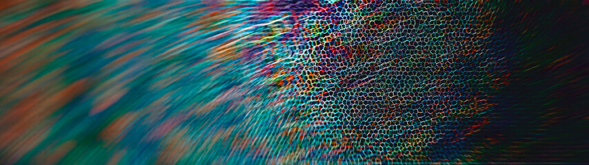 Poster - mesh multicolored structure half cloudy, 3d render, blurred image