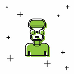 Poster - Black Nerd geek icon isolated on white background. Vector