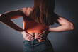 young woman has kidney pain