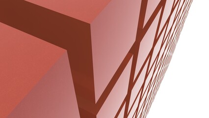 Poster - Abstract background of red cubes.