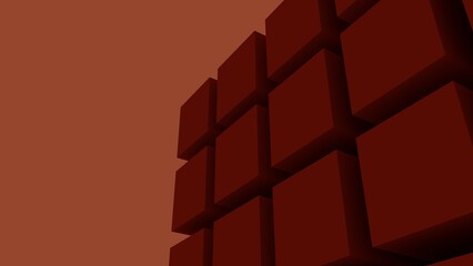 Poster - Abstract background of red cubes.