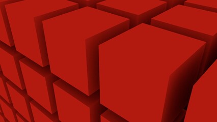 Poster - Abstract background of red cubes.