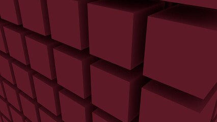 Poster - Abstract background of red cubes.