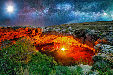 Wall Mural - ghajn tuta cave by night