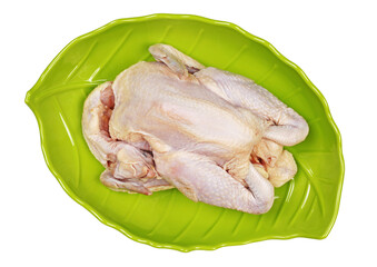 Poster - raw hen on a white background