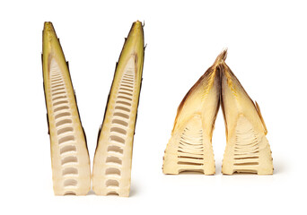 Sticker - Bamboo shoot on the white background 