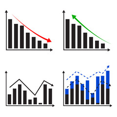 Poster - Business chart icon. Financial diagram. Marketing concept. Information slide. Line art. Vector illustration. Stock image. 