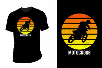 Wall Mural - Motocross silhouette t shirt mockup retro vintage