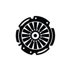 Wall Mural - Jet engine icon vector isolated on white, sign and symbol illustration.