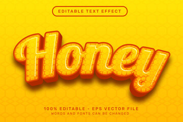 Wall Mural - Editable text effect - 3d honey bee style concept	