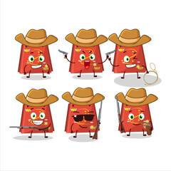 Canvas Print - Cool cowboy red love bag cartoon character with a cute hat