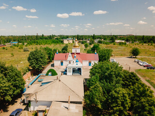 Sticker - view from above of the building of the Orthodox Church. 