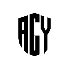 AGY Letter Logo Design. AGY Modern Letter Logo With Black Background. AGY Creative  Letter Logo. Simple And Modern Letter Logo. Vector Logo Modern Alphabet Font Overlap Style. Initial Letters AGY  
