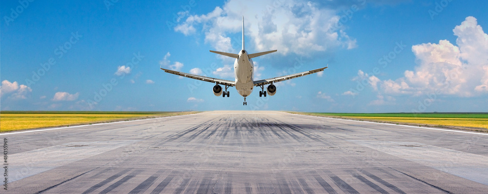 Passenger plane landing