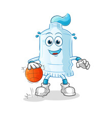 Wall Mural - toothpaste dribble basketball character. cartoon mascot vector