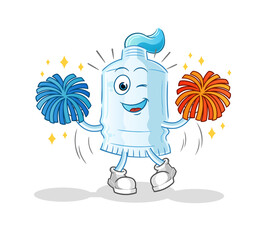 Wall Mural - toothpaste cheerleader cartoon. cartoon mascot vector