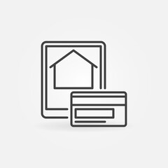 Poster - Tablet with Real Estate Agency App and Credit Card icon