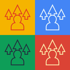 Aufkleber - Pop art line Web design and front end development icon isolated on color background. Vector