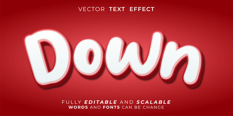 Wall Mural - Down text effect, Editable 3d style text tittle