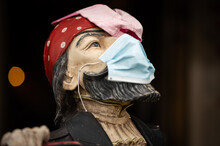 Statue Of Pirate With A Face Mask