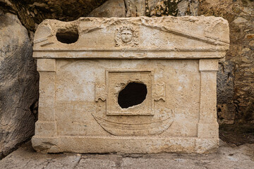 Wall Mural - Sarcophagus of Captain Eudemos in Olympos (Olympus) Ancient City. Kumluca, Antalya, Turkey