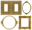 © Elena - Set of golden frames for paintings, mirrors or photo isolated on white background