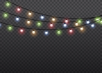 Wall Mural - christmas lights, glow light bulbs, xmas lamp.