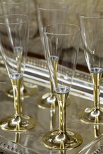 Gold Stemmed Champagne Glasses