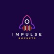 Impulse Wave Rocket Logo Vector Icon illustration